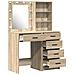 Set di 2 pezzi per toeletta con LED in legno ingegnerizzato di rovere Sonoma - Foto miniatura 6