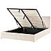 Letto Contenitore Velluto Dreux 160 X 200 Cm Beige Chiaro - Foto miniatura 2