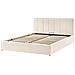 Letto Contenitore Velluto Dreux 160 X 200 Cm Beige Chiaro - Foto miniatura 3