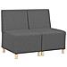 Unità di Divano Modulare Senza Braccioli 2 pcs Grigio scuro - Foto miniatura 1