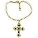 Collana A Croce Con Cristalli Neri Sw E Cristallo Su Oro - Foto miniatura 1