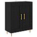 Credenza Rovere Nero 69,5 x 34 x 180 cm Legno multistrato - Foto miniatura 6