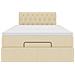 Struttura Letto Pouf con Materasso Crema 120x200 cm in Tessuto - Foto miniatura 8