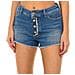 Shorts In Denim Da Donna Con Orlo Sfrangiato C5j17 - Foto miniatura 1