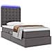 Letto con contenitore e LED Grigio 100 x 200 cm Pelle Sintetica - Foto miniatura 3