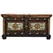 Tavolino Artigianale In Legno Nero 100x100x47h Cm - Foto miniatura 3