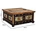 Tavolino Artigianale In Legno Nero 100x100x47h Cm - Foto miniatura 4