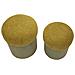 Set 2 Pouf Contenitore Aspen In Velluto Verde Oliva E Senape Ø42x44 E Ø35x37 Cm - Foto miniatura 2