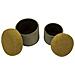 Set 2 Pouf Contenitore Aspen In Velluto Verde Oliva E Senape Ø42x44 E Ø35x37 Cm - Foto miniatura 4