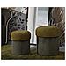 Set 2 Pouf Contenitore Aspen In Velluto Verde Oliva E Senape Ø42x44 E Ø35x37 Cm - Foto miniatura 7