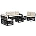 Set Divano da Giardino 8 pcs Nero e Bianco Crema polyrattan - Foto miniatura 1