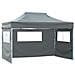 Gazebo Professionale Pieghevole 3 Pareti 3x4m Acciaio Antracite - Foto miniatura 1