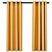 Tende Oscuranti Effetto Lino Con Occhielli 2pz Gialle 140x175cm - Foto miniatura 2