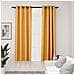 Tende Oscuranti Effetto Lino Con Occhielli 2pz Gialle 140x175cm - Foto miniatura 1