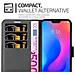 Custodia Compatibile Con Xiaomi Mi A2 Lite / Redmi 6 Pro In Nero Carbone - Coperchio Protettiva Con Chiusura Magnetica, Funzione Stand E Tasca Per Le Carte - Foto miniatura 4