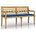 Panchina Batavia Cuscino Blu Reale 150 Cm Legno Massello Teak - Foto miniatura 2