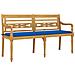 Panchina Batavia Cuscino Blu Reale 150 Cm Legno Massello Teak - Foto miniatura 3