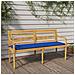 Panchina Batavia Cuscino Blu Reale 150 Cm Legno Massello Teak - Foto miniatura 1