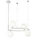 Lampadario Contemporaneo Ring Metallo Bianco 4 Luci E Diffusori Bianchi - Foto miniatura 1