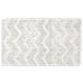 Tappeto Casa Bagno Morbido In Tinta Unita Zig Zag Modello Zigzagaria Vari Colori 50x80 Bianco - Foto miniatura 1