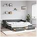 Divano Letto Estraibile Cassetti Grigio Scuro 90x190cm Tessuto - Foto miniatura 1