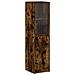 Credenza Con Anta In Vetro Rovere Fumo 35x37x142 Cm - Foto miniatura 2