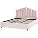 Letto Contenitore Velluto Rosa Pastello 180 X 200 Cm Vincennes - Foto miniatura 2
