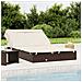 Lettino Doppio Tetto Pieghevole Marrone 213x63x97 Cm Polyrattan - Foto miniatura 2