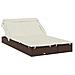 Lettino Doppio Tetto Pieghevole Marrone 213x63x97 Cm Polyrattan - Foto miniatura 1