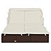 Lettino Doppio Tetto Pieghevole Marrone 213x63x97 Cm Polyrattan - Foto miniatura 5