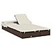 Lettino Doppio Tetto Pieghevole Marrone 213x63x97 Cm Polyrattan - Foto miniatura 8