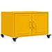 Tavolino da Salotto Giallo Senape 68x50x43,5 cm in Acciaio - Foto miniatura 1