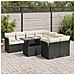 Set Divani Da Giardino 9 Pz Con Cuscini Nero In Polyrattan - Foto miniatura 8