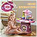 Cucina Giocattolo per Bambini 3-6 Anni con 38 Accessori e Suoni Realistici, in PP e ABS, 51x21x60 cm, Rosa - Foto miniatura 4