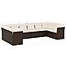Set Divani Da Giardino 10pz Con Cuscini In Polyrattan Marrone - Foto miniatura 2