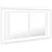 Lusso Casadino -  Armadietto A Specchio Con Luci Led Bianco 90x12x45 In Acrilico - Foto miniatura 1