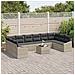 Set di divani da giardino da 11 pezzi con cuscini grigio polyrattan - Foto miniatura 3