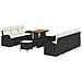 Set Divano da Giardino  10 Pezzi con Cuscini Nero Polyrattan Acacia, Divano da Giardino  2 Posti con Contenitore e Cuscini Nero Polyrattan, Set da Pranzo Giardino  3 Pezzi con Cuscini Nero Polyrattan Acacia - Foto miniatura 1