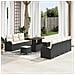 Set Divano da Giardino  10 Pezzi con Cuscini Nero Polyrattan Acacia, Divano da Giardino  2 Posti con Contenitore e Cuscini Nero Polyrattan, Set da Pranzo Giardino  3 Pezzi con Cuscini Nero Polyrattan Acacia - Foto miniatura 2