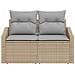 Sofa da Giardino 2 Posti con Ripostiglio e Cuscini Beige in Polyrattan - Foto miniatura 4