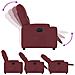 Poltrona Elettrica Reclinabile Rosso Vino in Tessuto - Foto miniatura 7