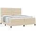 Letto a Box Spring con Materasso Crema 200x200 cm Tessuto - Foto miniatura 1