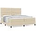 Letto a Box Spring con Materasso Crema 200x200 cm Tessuto - Foto miniatura 4