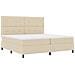 Letto a Box Spring con Materasso Crema 200x200 cm Tessuto - Foto miniatura 6