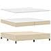 Letto a Box Spring con Materasso Crema 200x200 cm Tessuto - Foto miniatura 7