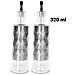 Bottiglie In Acciaio Inox E Vetro Per Olio E Aceto, 2 X 320 Ml, Con Supporto Solido, Argento - Foto miniatura 3