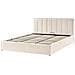 Letto Contenitore Velluto Dreux 180 X 200 Cm Beige Chiaro - Foto miniatura 3