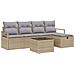 Set Divano da Giardino con cuscino 6 pcs beige e grigio chiaro - Foto miniatura 1
