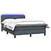 Letto a Molle con Materasso e LED Grigio Scuro 140x220 cm Velluto - Foto miniatura 3