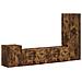 Set mobile TV 4 pcs Rovere fumé Legno multistrato - Foto miniatura 1